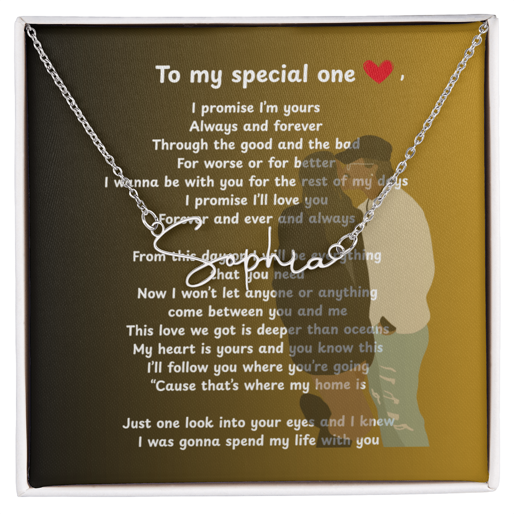 Personalized To My Special One Signature Name Necklace