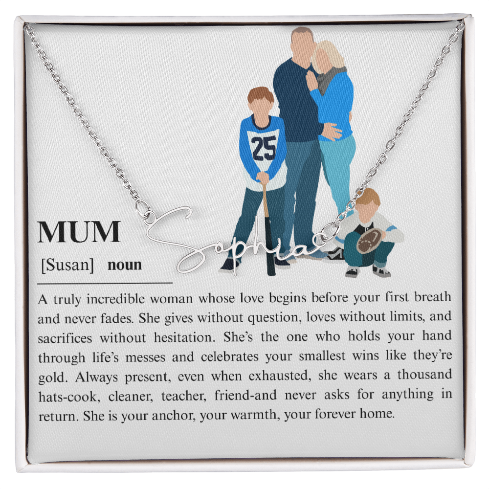 Personalized Mum Signature Name Necklace