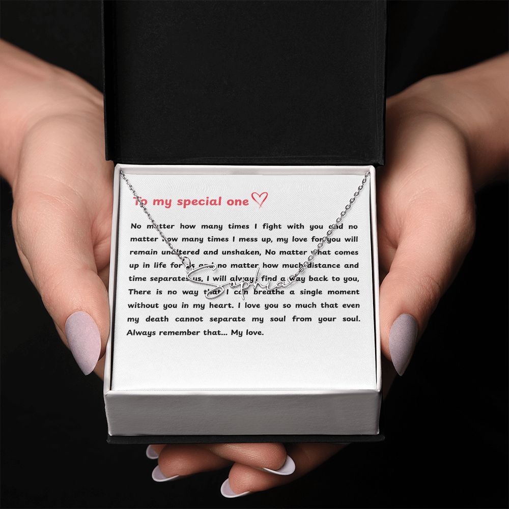 Personalized To My Special One Signature Name Necklace