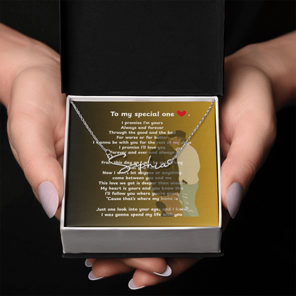 Personalized To My Special One Signature Name Necklace