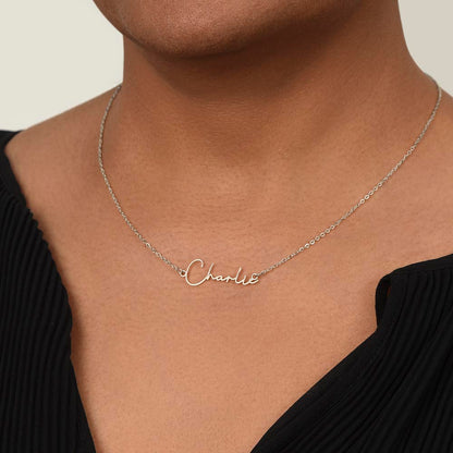 Personalized Mom Signature Name Necklace