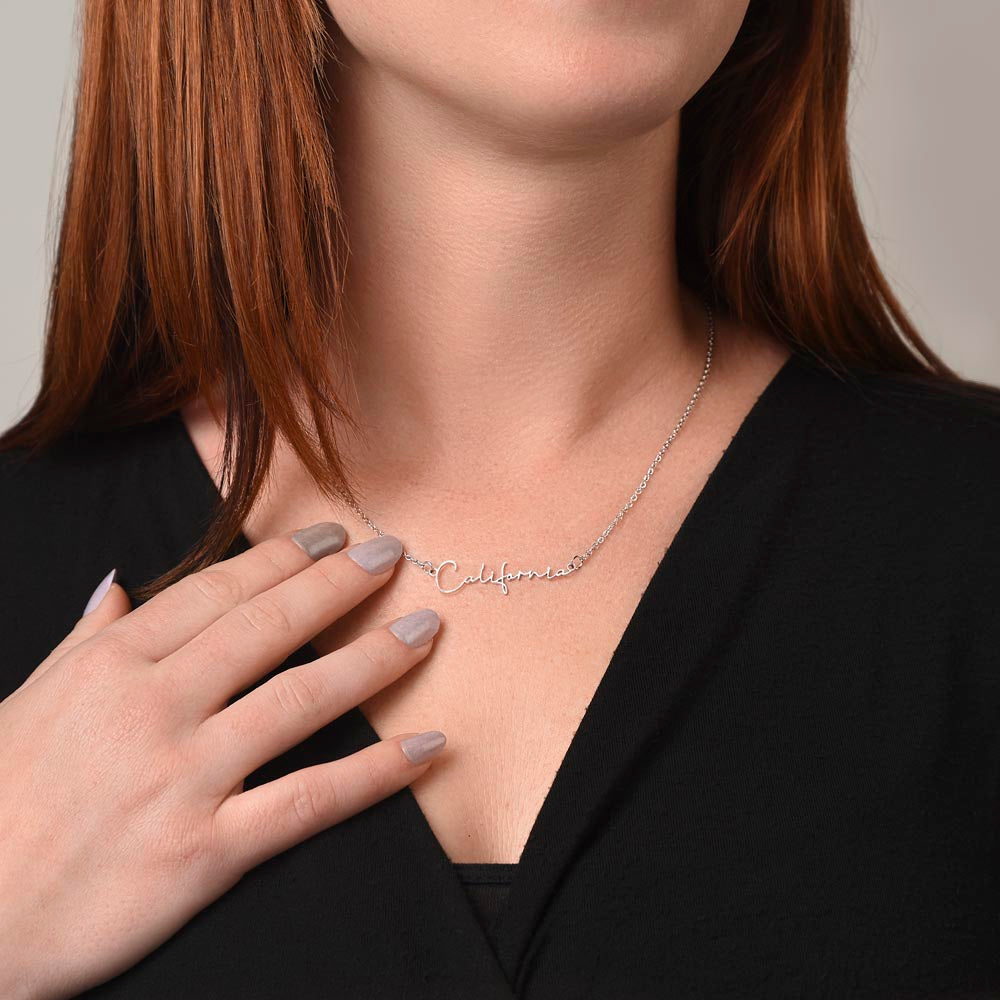 Personalized Mom I Love You Signature Name Necklace
