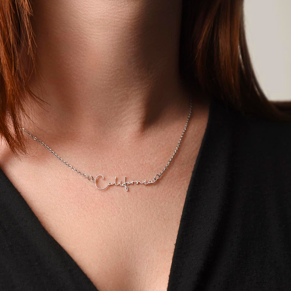 Personalized Mom Signature Name Necklace