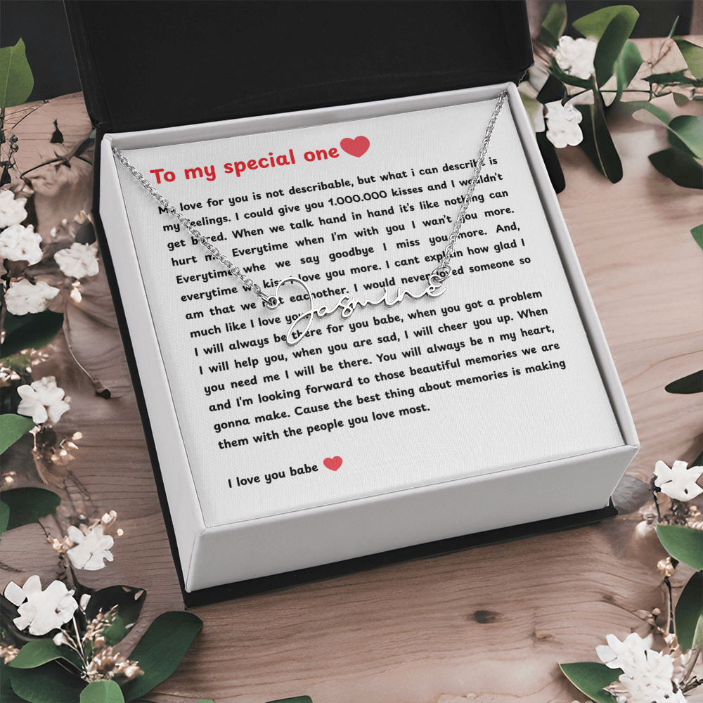 Personalized To My Special One Signature Name Necklace