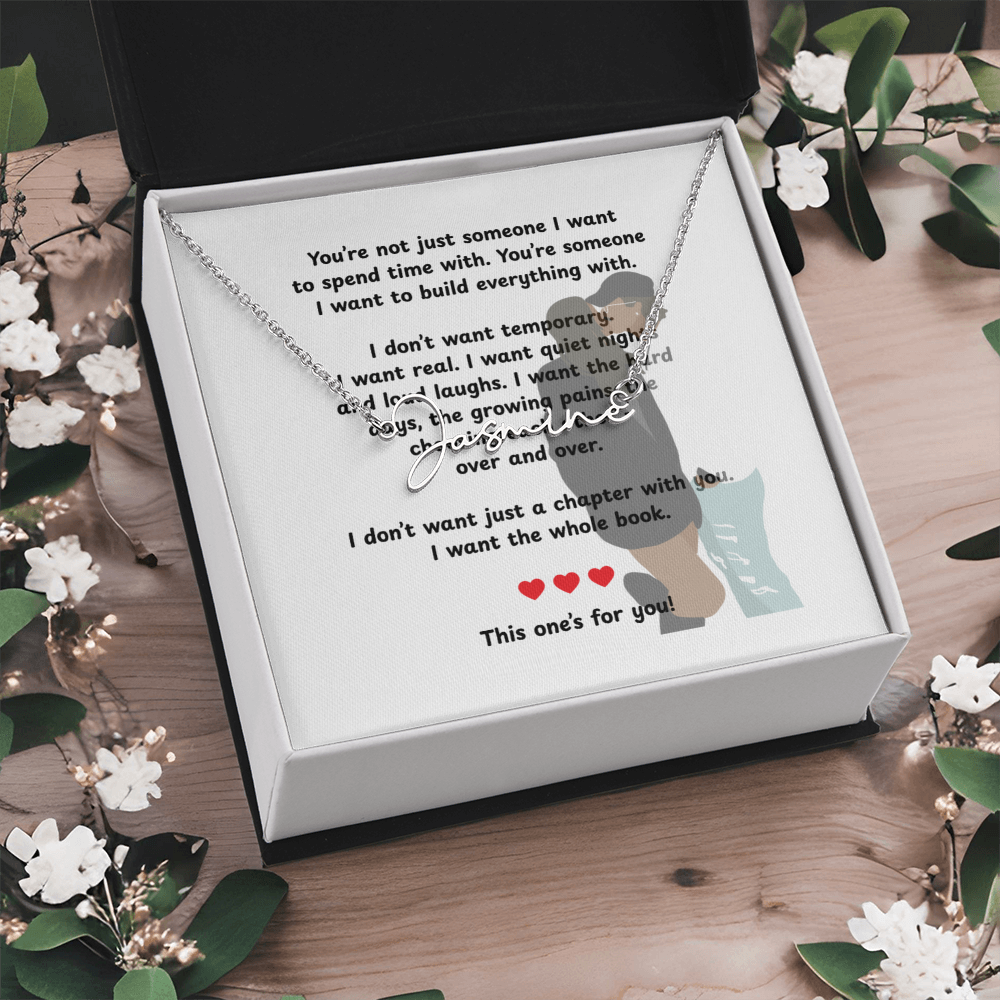 Personalized This One's For You Signature Name Necklace