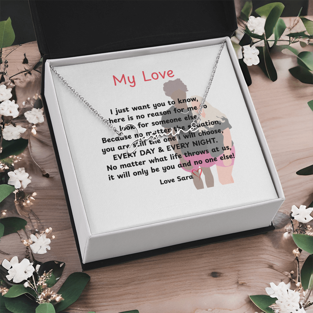 Personalized My Love Signature Name Necklace