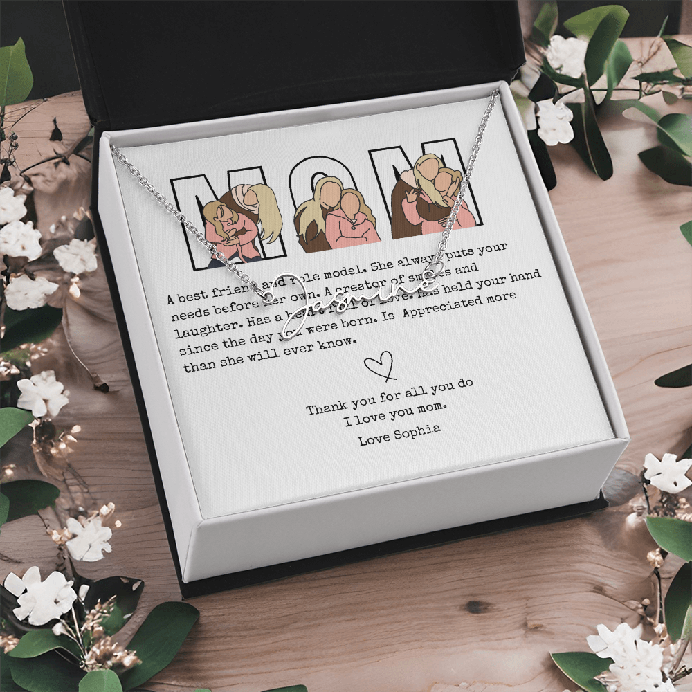 Personalized Mom Signature Name Necklace