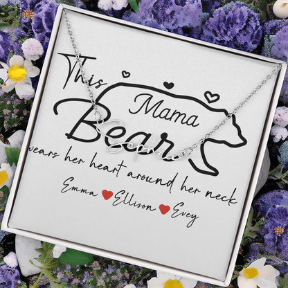 Personalized Mama Bear Signature Name Necklace