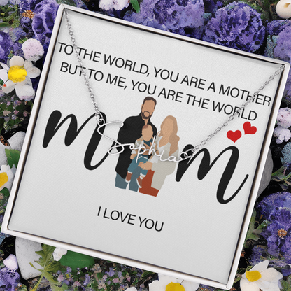 Personalized Mom I Love You Signature Name Necklace