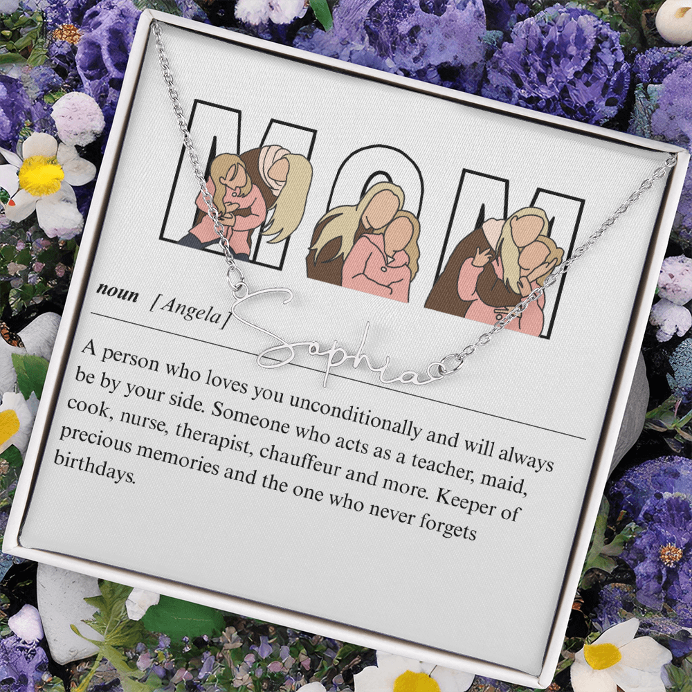 Personalized Mom Signature Name Necklace