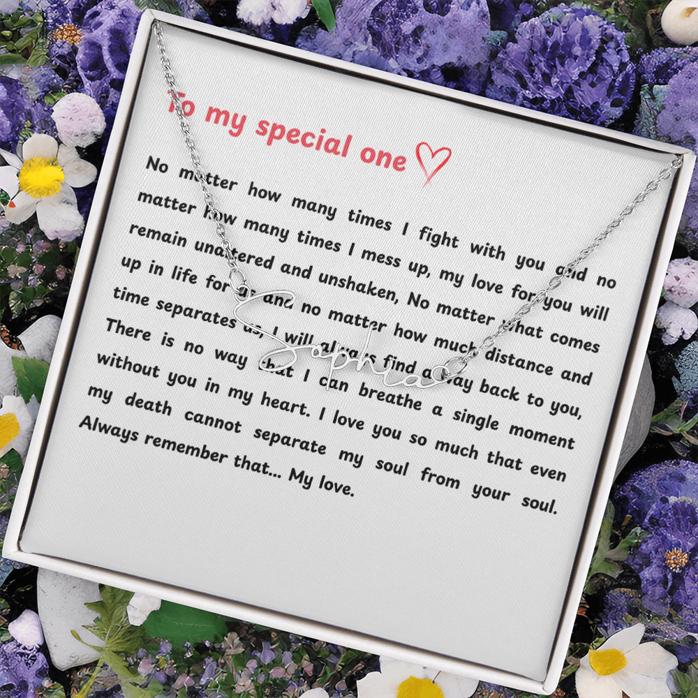 Personalized To My Special One Signature Name Necklace