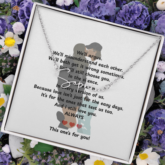 Personalized This One's For You Signature Name Necklace