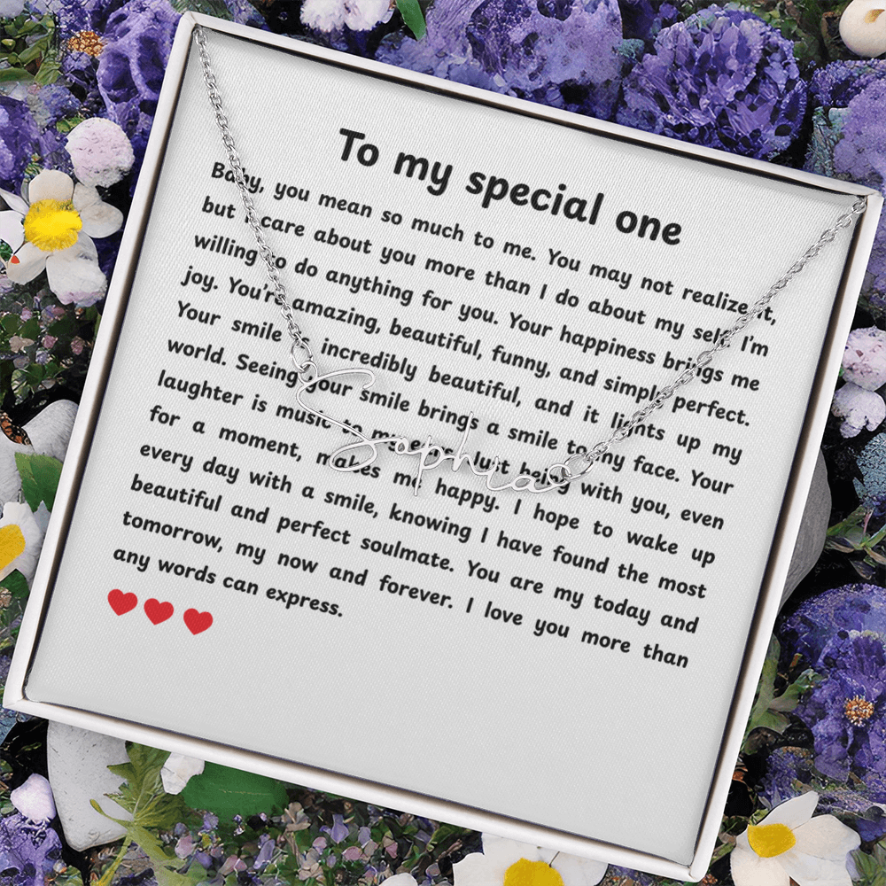 Personalized To My Special One Signature Name Necklace