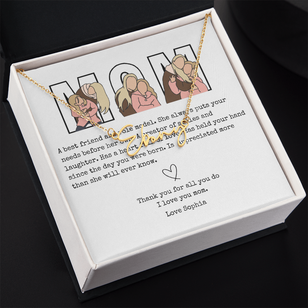 Personalized Mom Signature Name Necklace