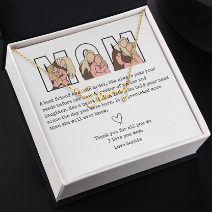 Personalized Mom Signature Name Necklace