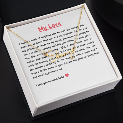 Personalized My Love Signature Name Necklace