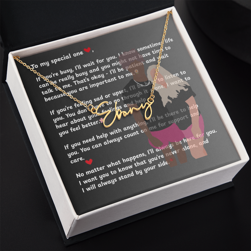 Personalized To My Special One Signature Name Necklace