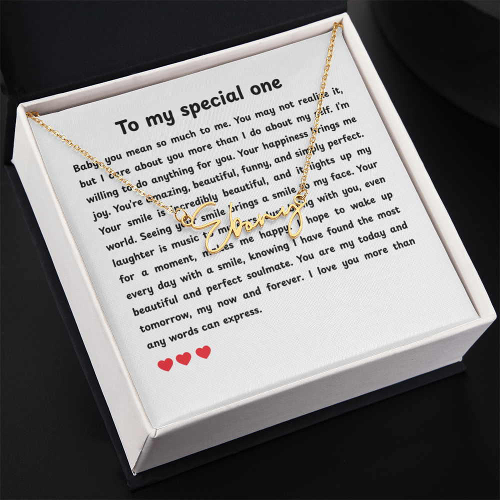 Personalized To My Special One Signature Name Necklace