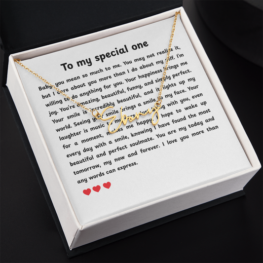 Personalized To My Special One Signature Name Necklace