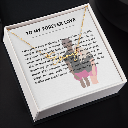 Personalized To My Forever Love Signature Name Necklace