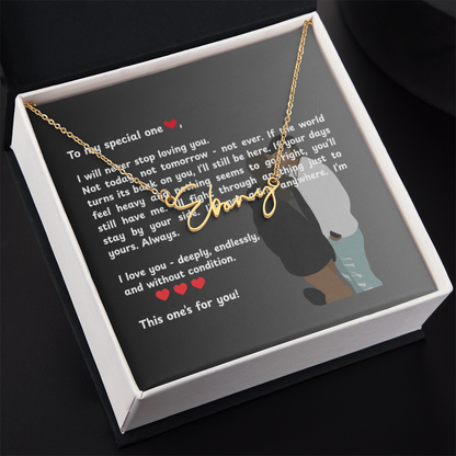 Personalized To My Special One Signature Name Necklace