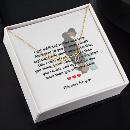 Personalized This One's For You Signature Name Necklace