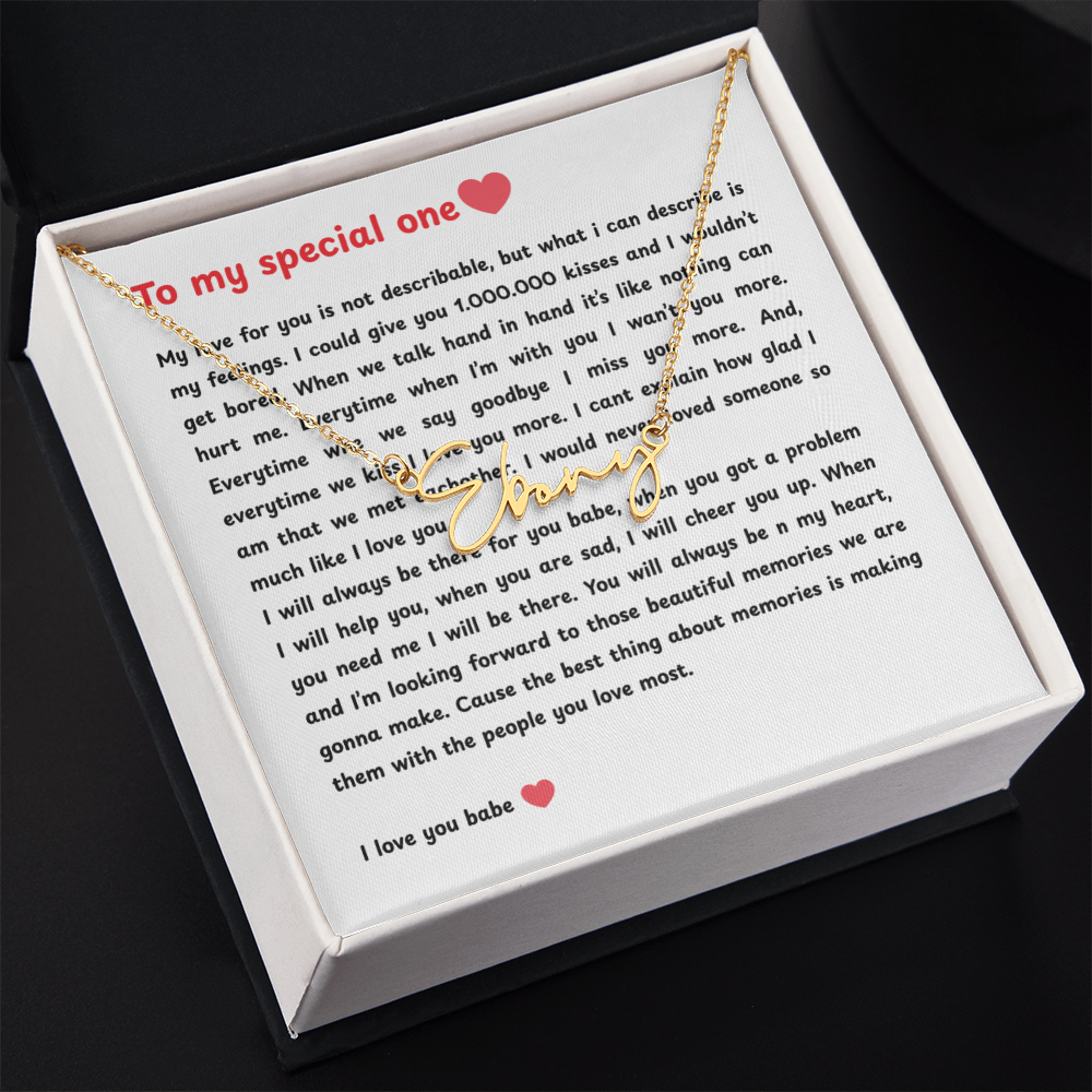 Personalized To My Special One Signature Name Necklace