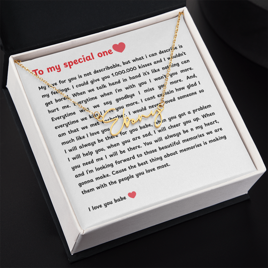 Personalized To My Special One Signature Name Necklace