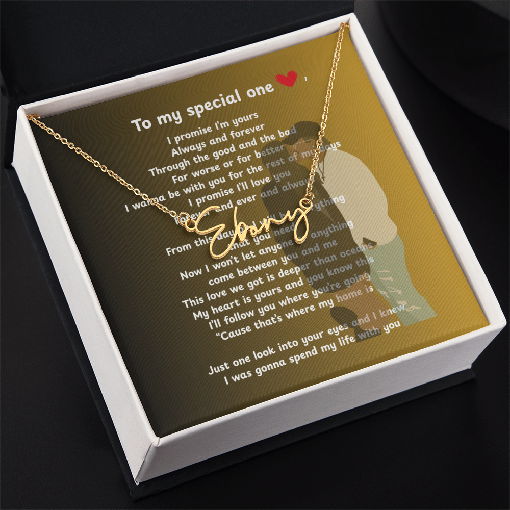 Personalized To My Special One Signature Name Necklace