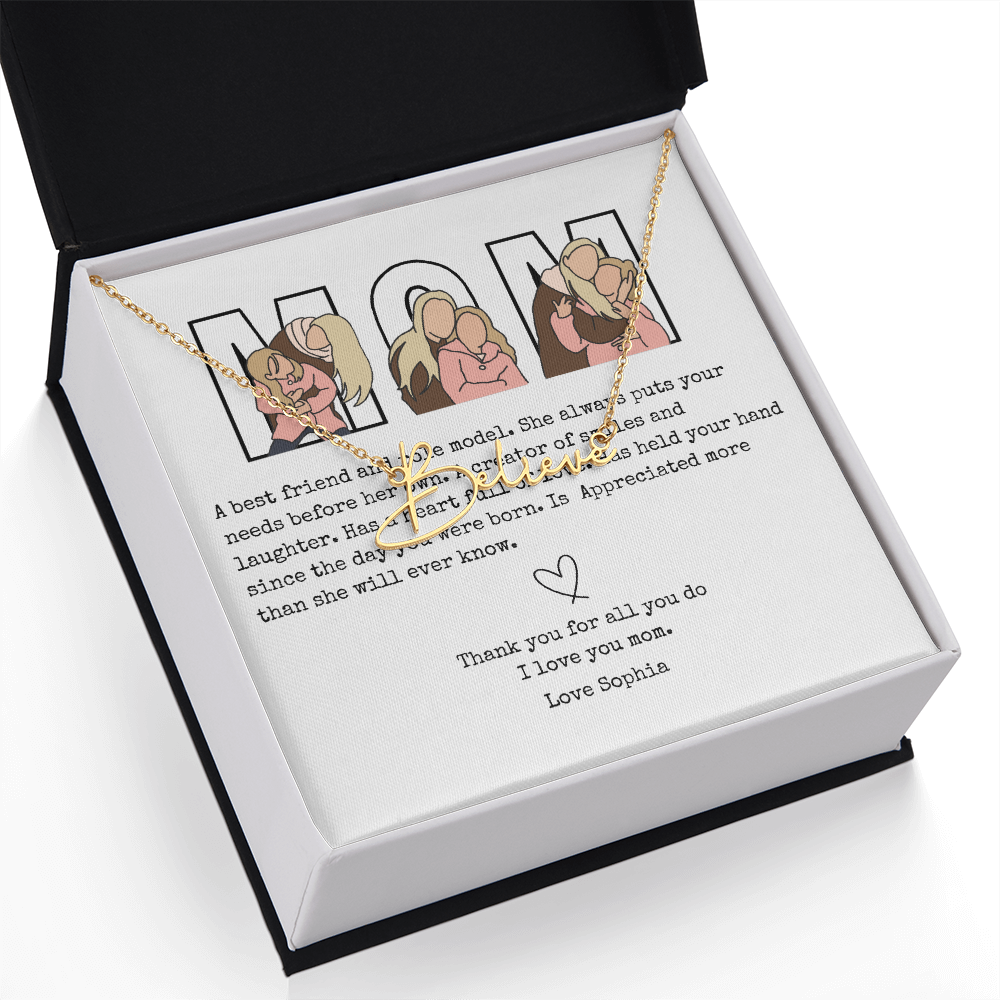 Personalized Mom Signature Name Necklace