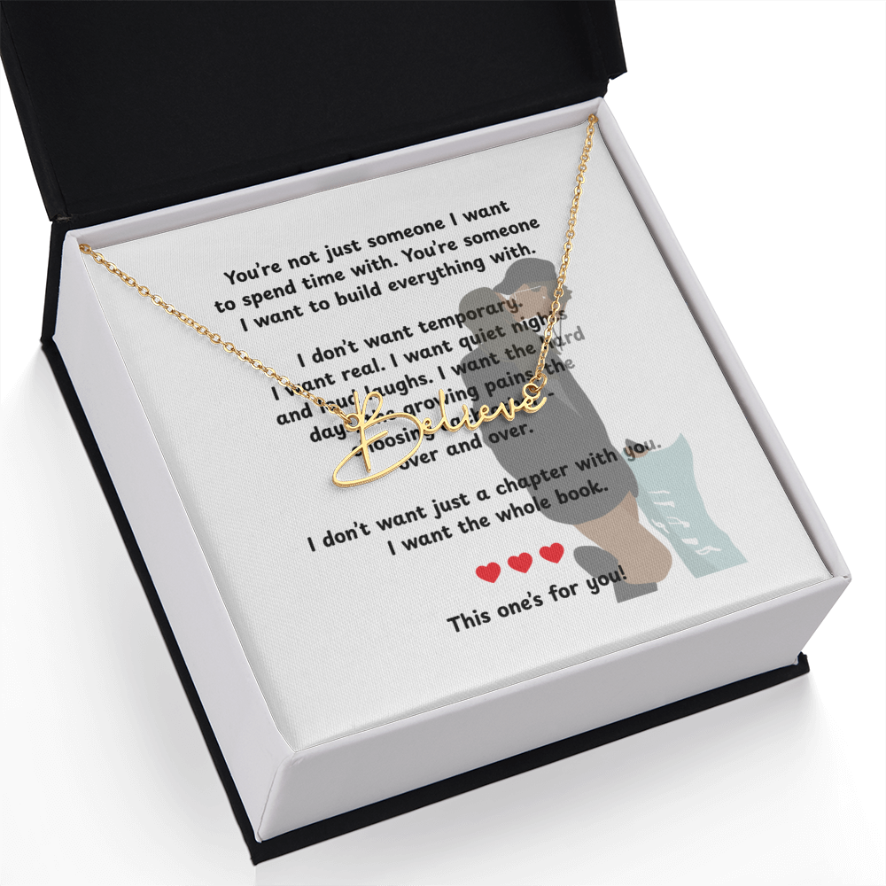 Personalized This One's For You Signature Name Necklace
