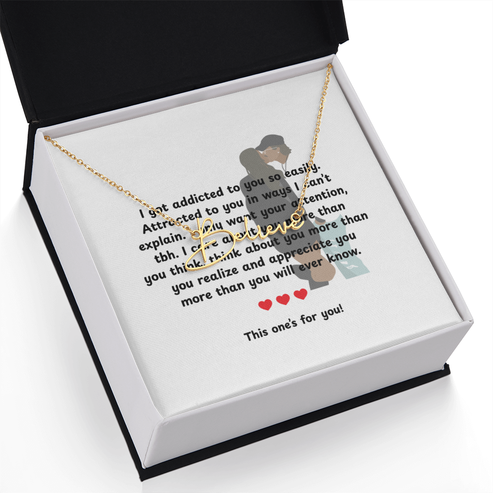 Personalized This One's For You Signature Name Necklace
