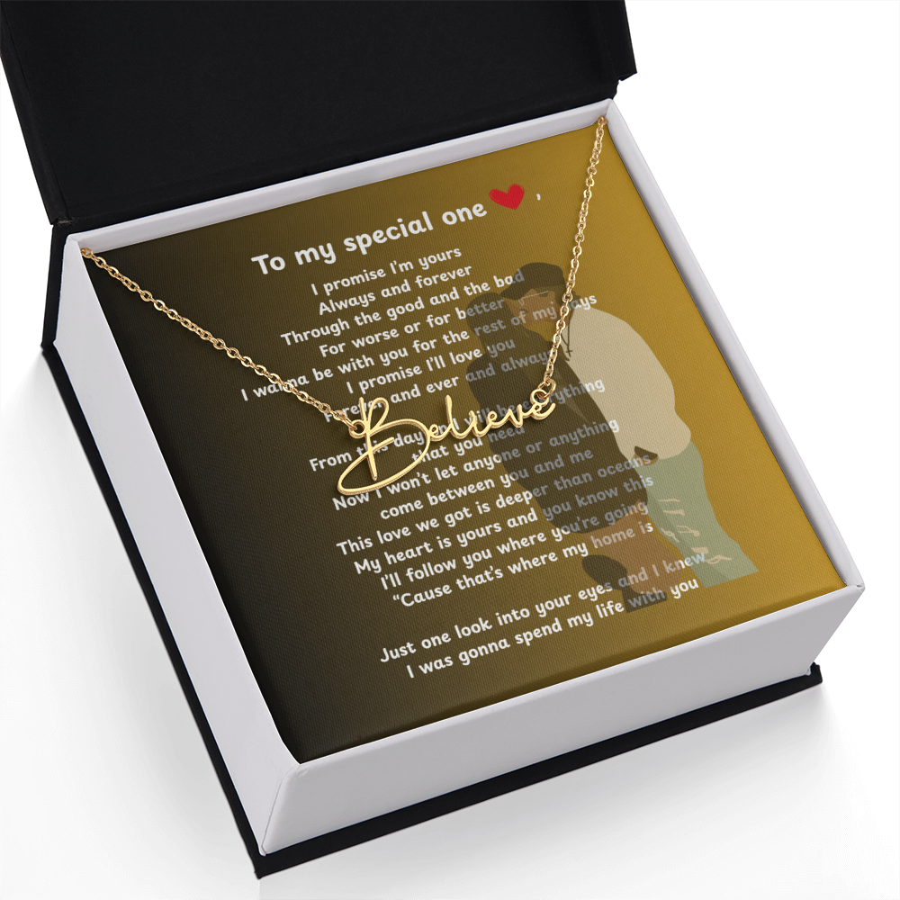 Personalized To My Special One Signature Name Necklace
