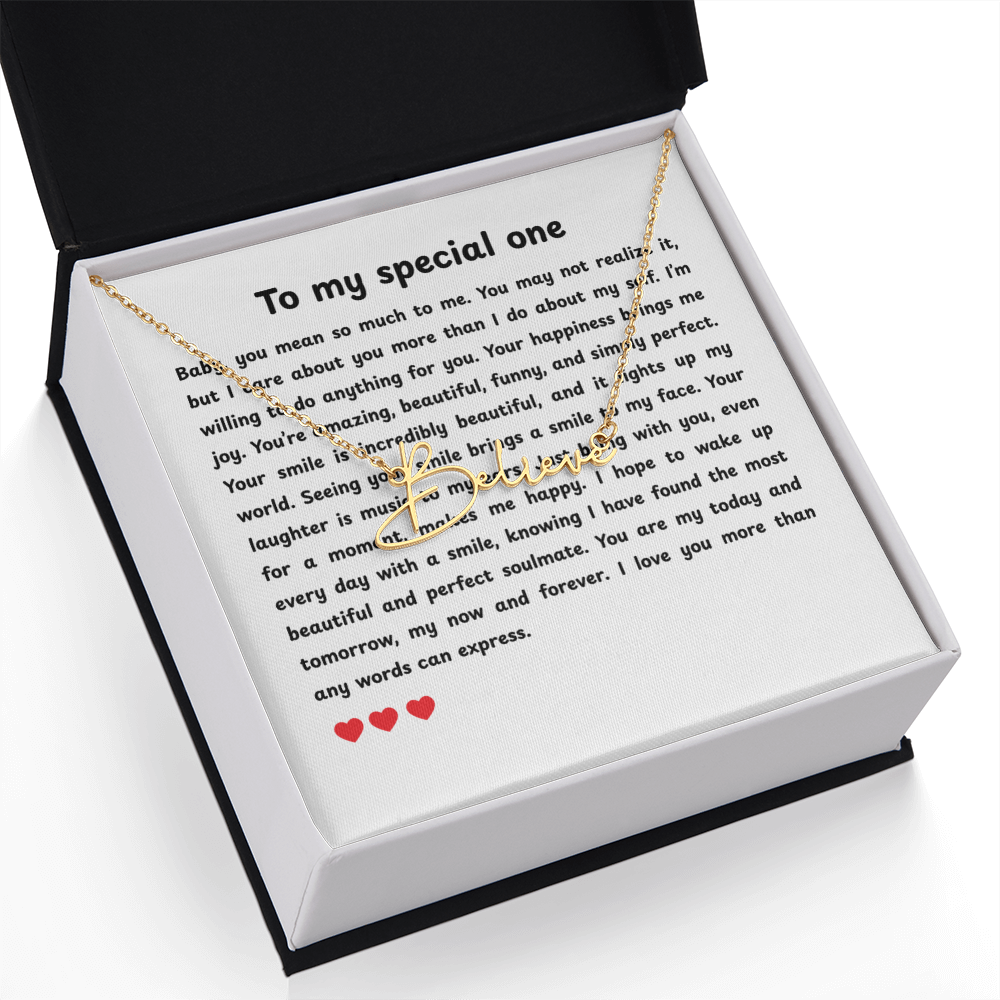 Personalized To My Special One Signature Name Necklace