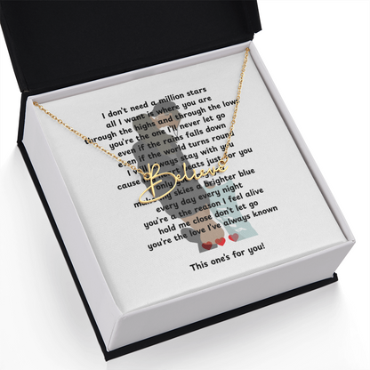 Personalized This One's For You Signature Name Necklace