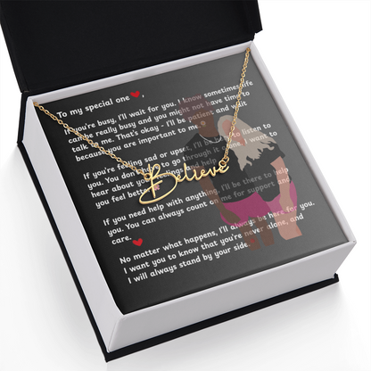 Personalized To My Special One Signature Name Necklace