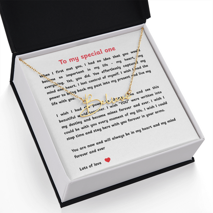 Personalized To My Special One Signature Name Necklace