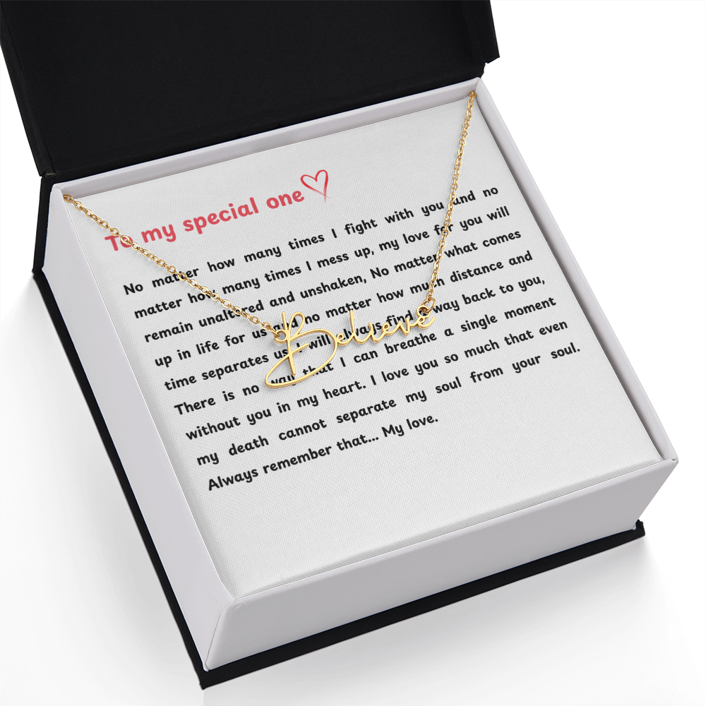 Personalized To My Special One Signature Name Necklace