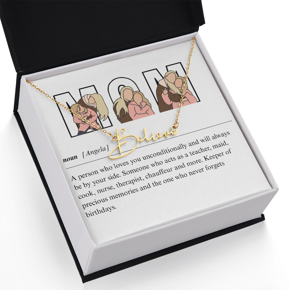 Personalized Mom Signature Name Necklace