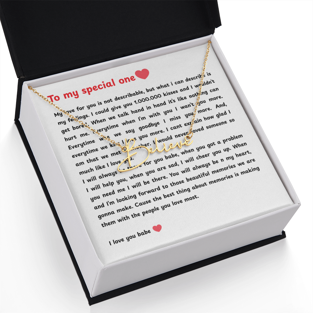 Personalized To My Special One Signature Name Necklace