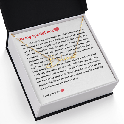 Personalized To My Special One Signature Name Necklace
