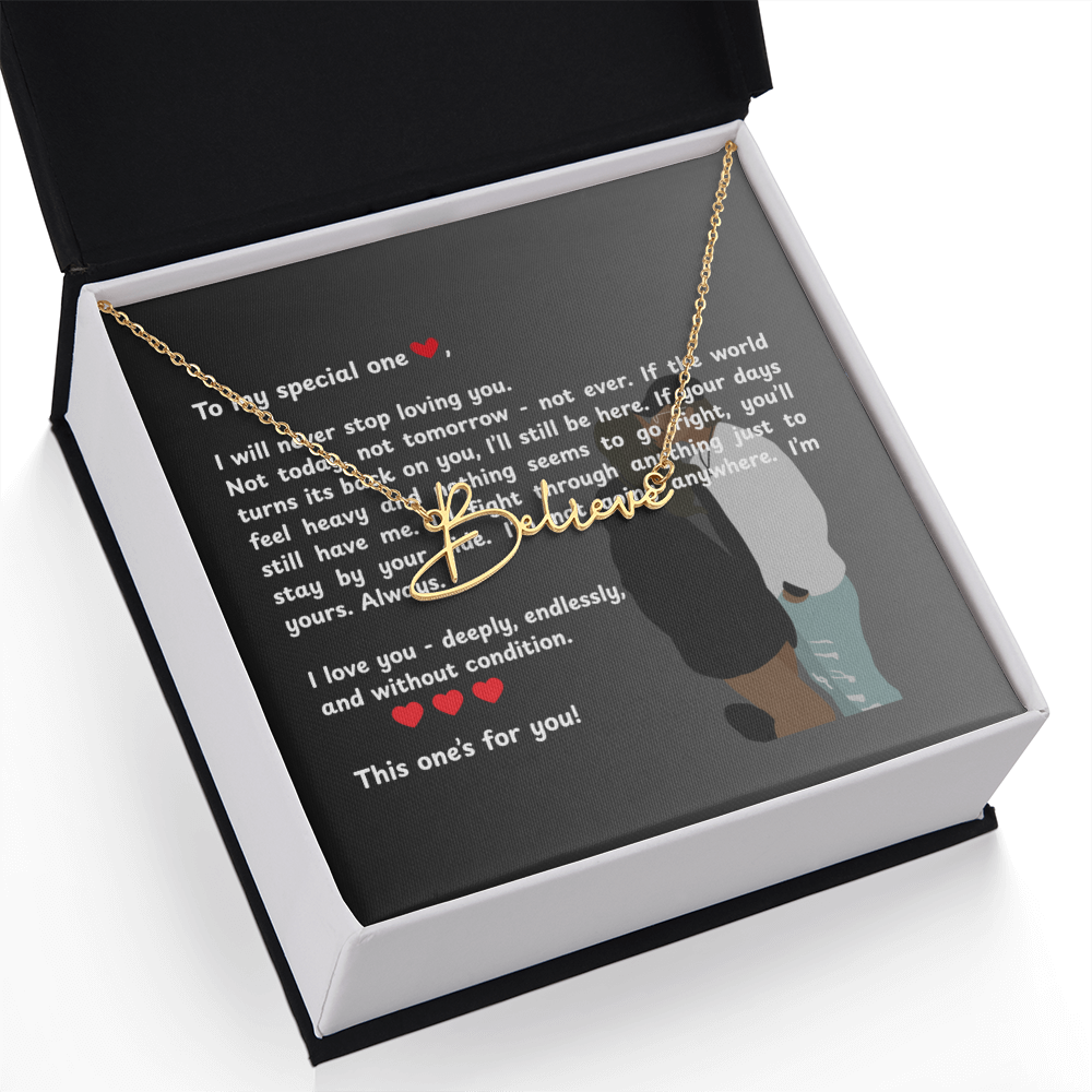 Personalized To My Special One Signature Name Necklace