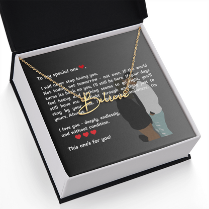 Personalized To My Special One Signature Name Necklace