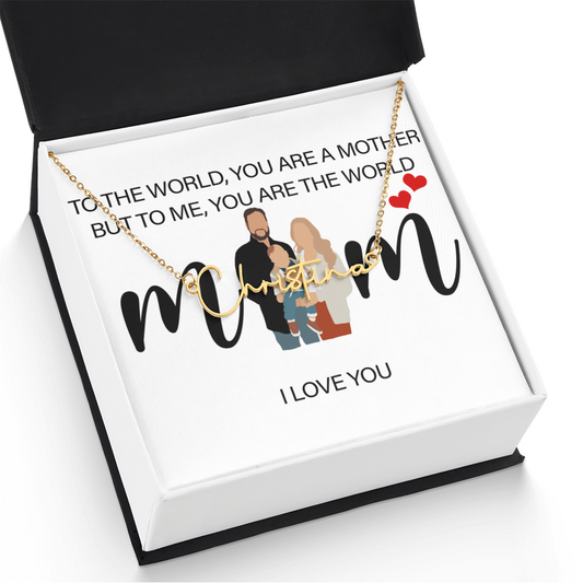 Personalized Mom I Love You Signature Name Necklace