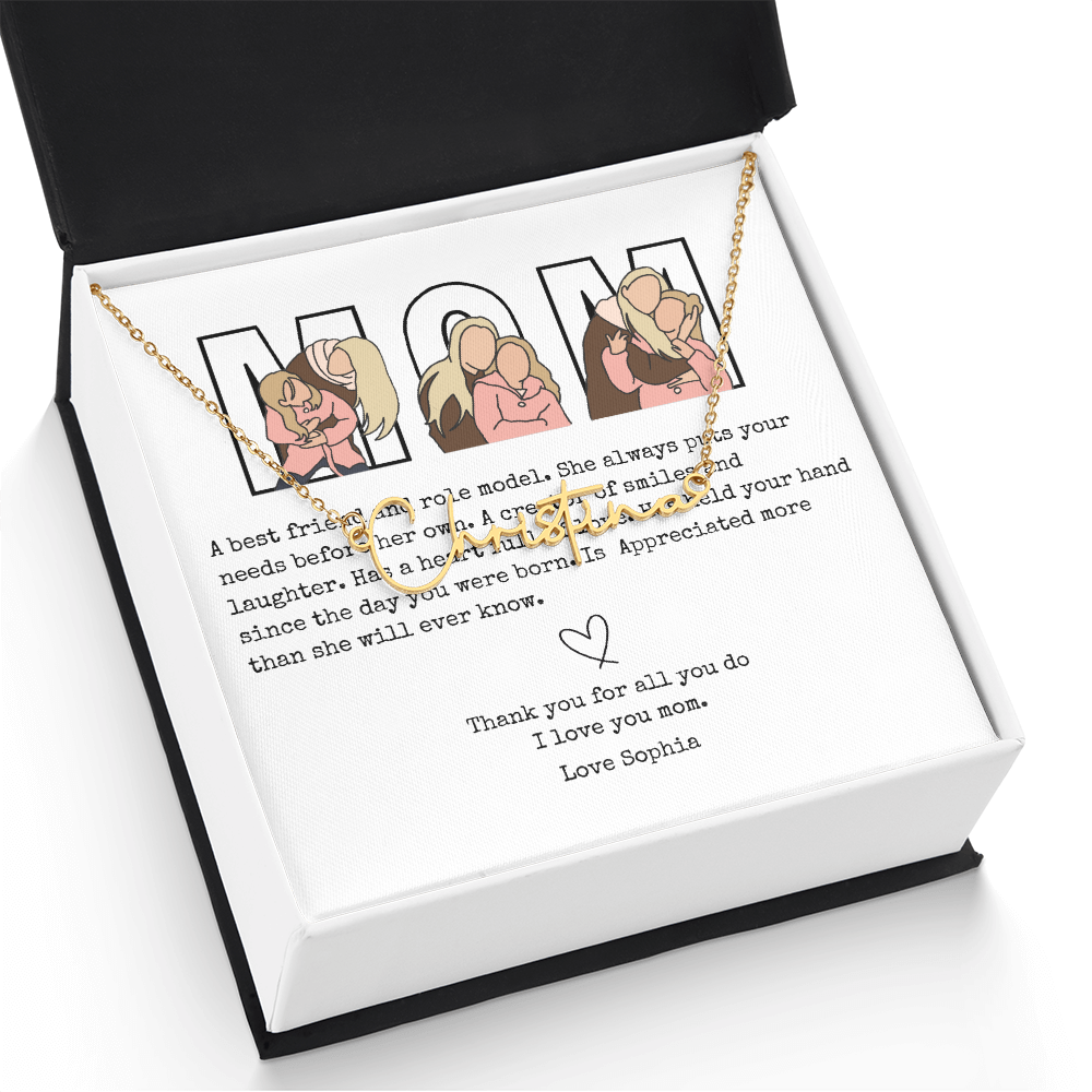 Personalized Mom Signature Name Necklace