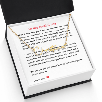 Personalized To My Special One Signature Name Necklace