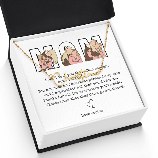 Personalized Mom Signature Name Necklace