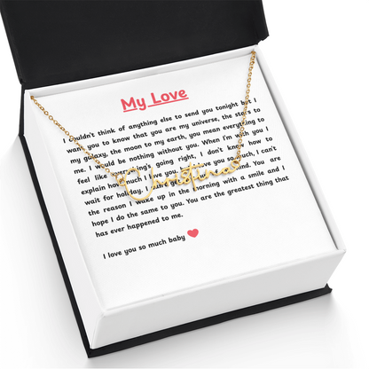 Personalized My Love Signature Name Necklace