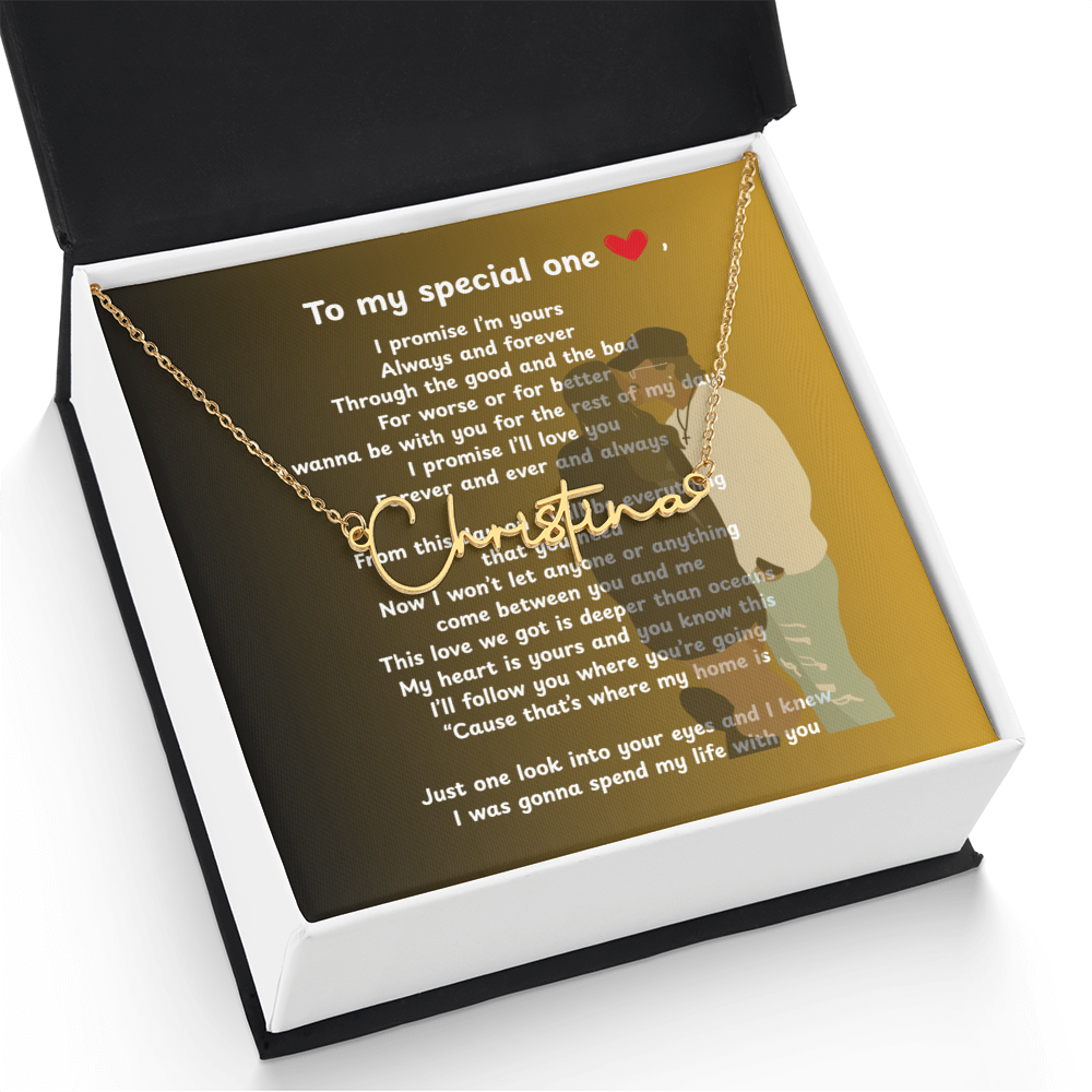 Personalized To My Special One Signature Name Necklace