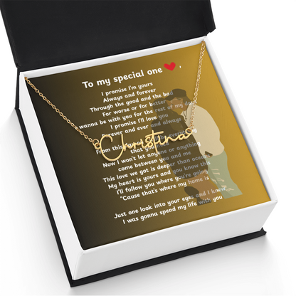 Personalized To My Special One Signature Name Necklace
